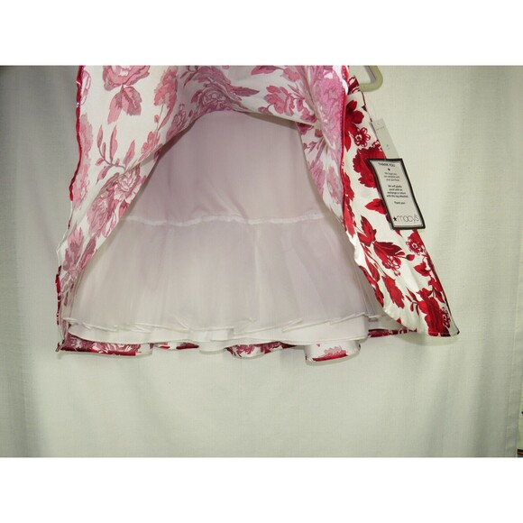 City Studio Red White Floral Crinoline Lined Circle Mini Skirt Juniors Size 11 - Picture 5 of 11